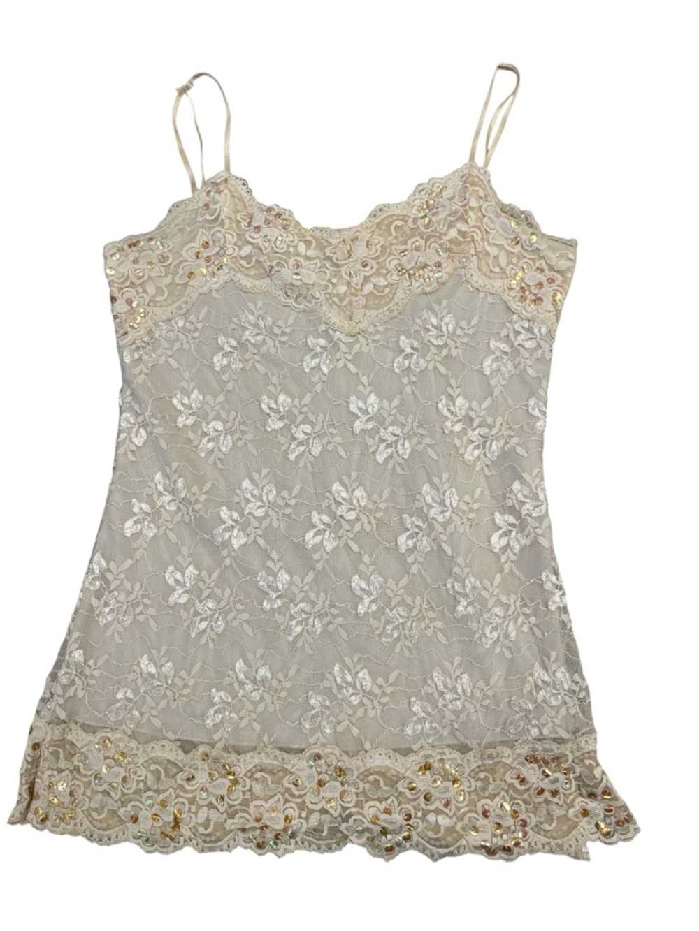 Y2K Fairy Coquette Cream Lace Cami Tank Top Festival Vampire Diaries